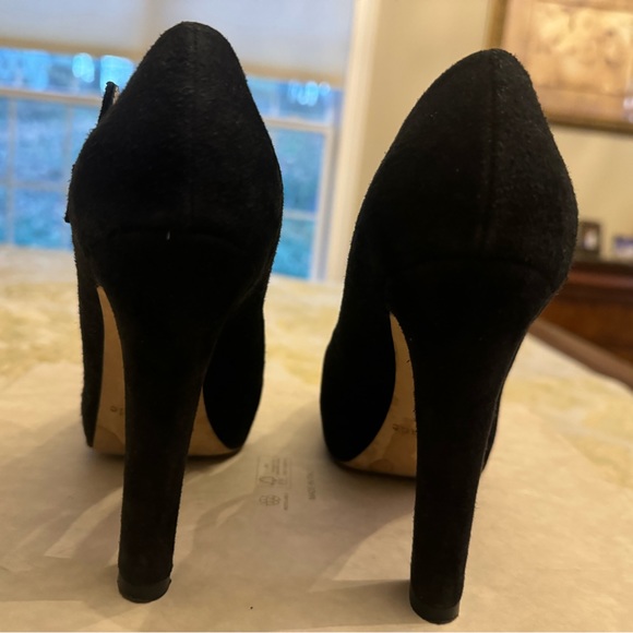 Kate Spade Nara Double Strap Mary Jane Black Suede Heels Size 6 - Picture 4 of 12